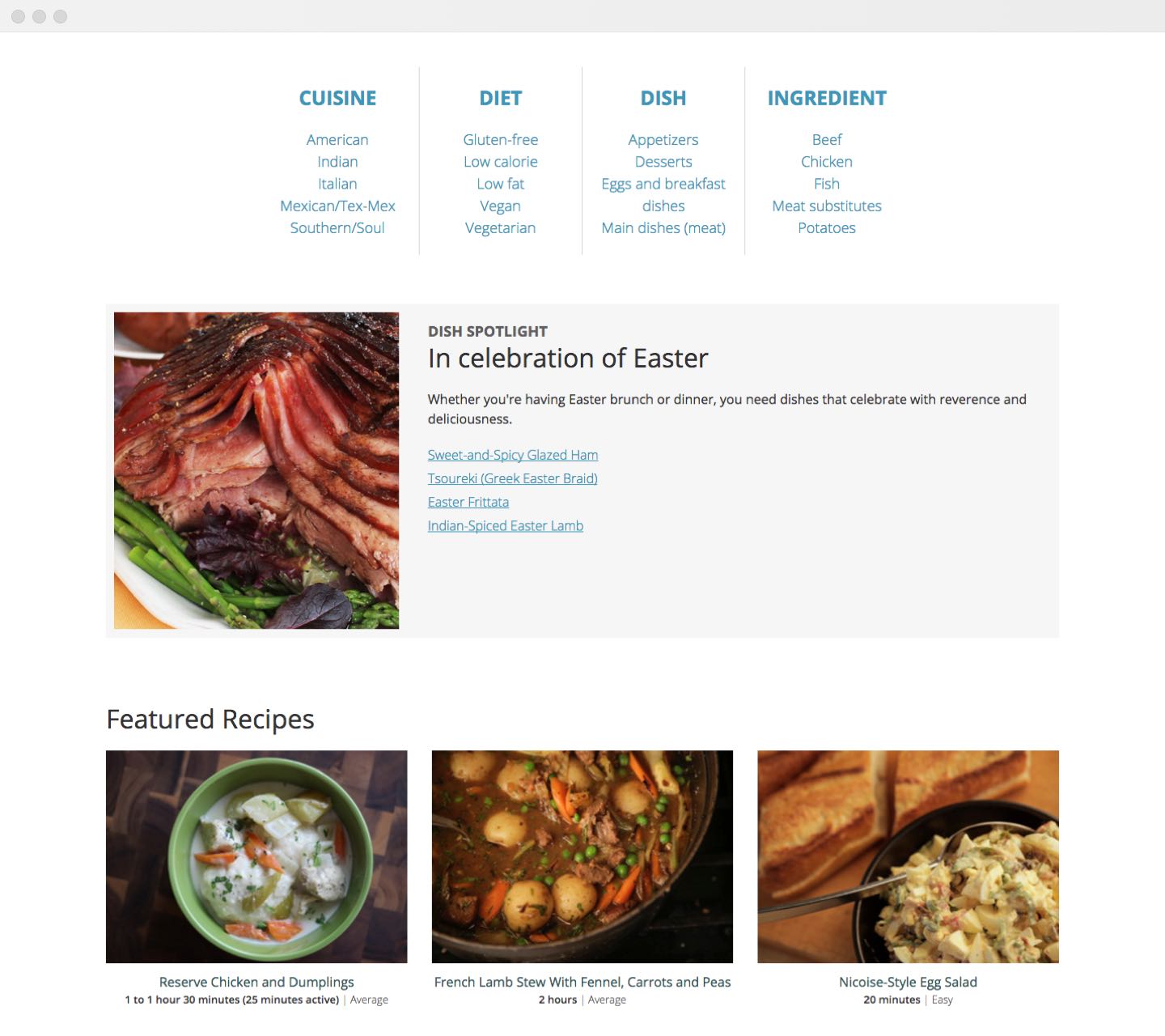 The Recipe Box homepage