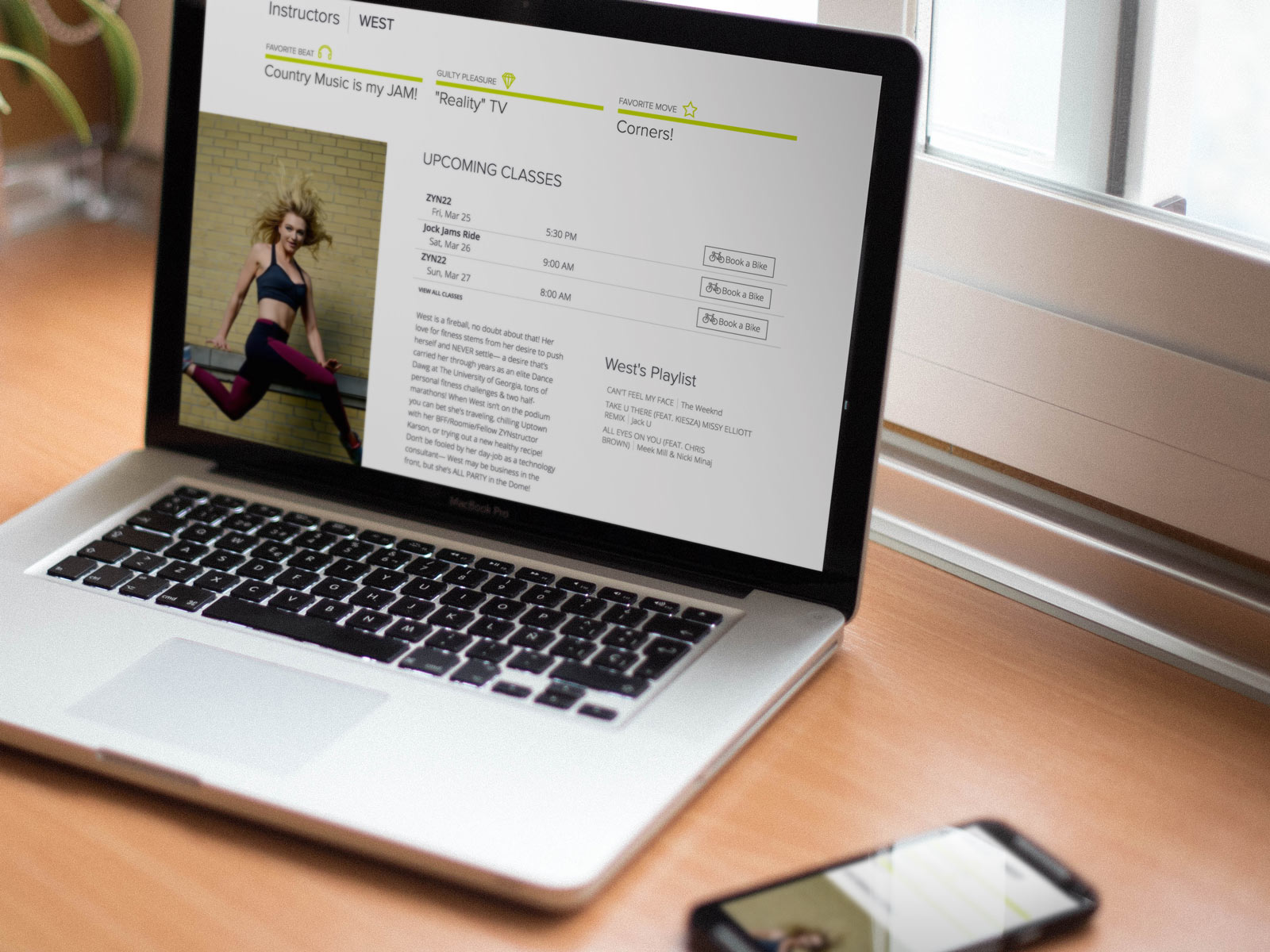 An Instructor page on a laptop